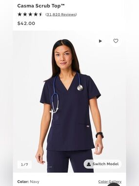 Figs Casma Scrub Top